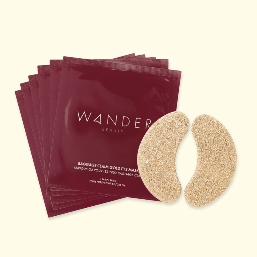 WANDER BEAUTY Baggage Claim Gold Eye Masks